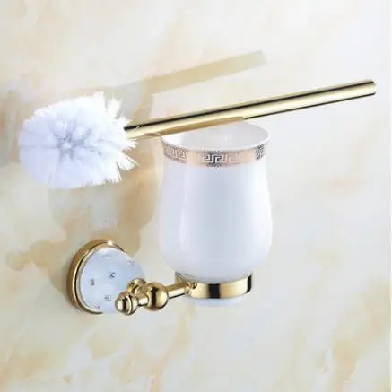 Хрустальная медная и Золотая стена висящая керамическая ваза Товары для ванной комнаты Аксессуары для ванной комнаты Набор - Цвет: toilet brush