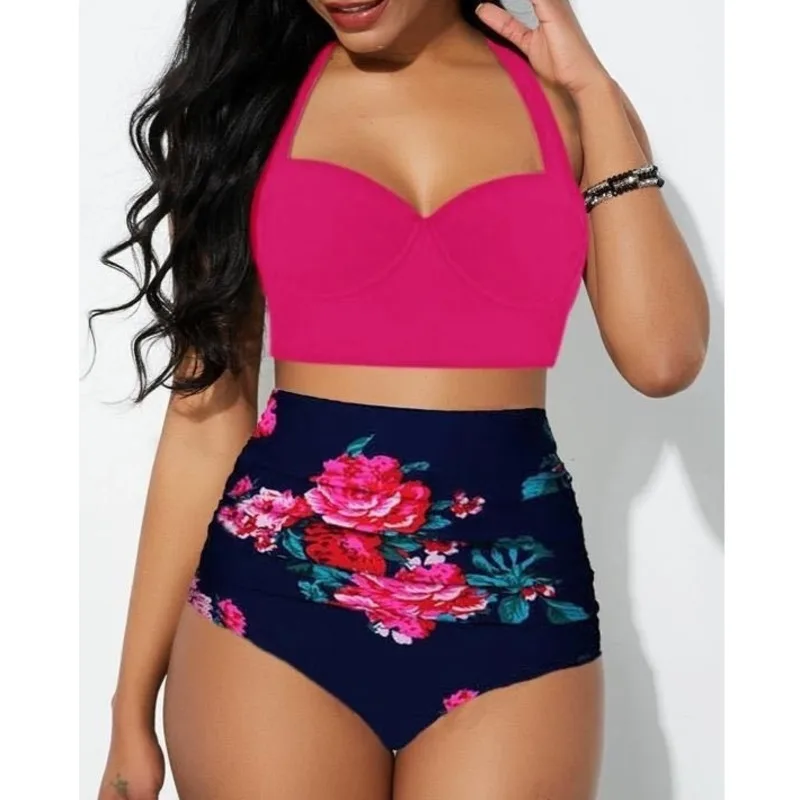 Sexy 5XL Large Swimsuits Push Up Bikini Female Plus Size Swimwear Beach Wear High Waist Bikinis Women's Swimming Bathing Suit | Женская