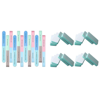 

(12 Set) Nail File and Nail Buffer Cosmetic Manicure,7 Ways & 20Pcs 2 Ways Nail Art File Buffer Polishing Block