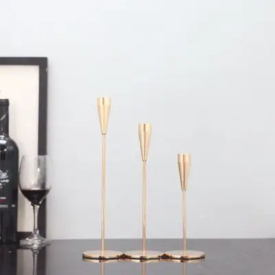 Metal Pillar Candle Holders Exquisite Candlestick Christmas Halloween Wedding Party Candle Stand Home Decoration