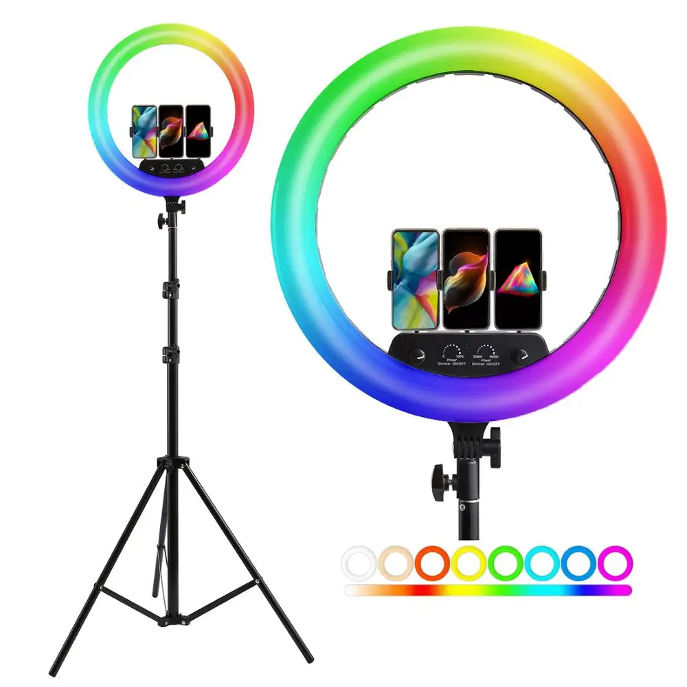 Светодиодная кольцевая лампа 14/18 дюймов RGB кольцевой светильник для удаленной