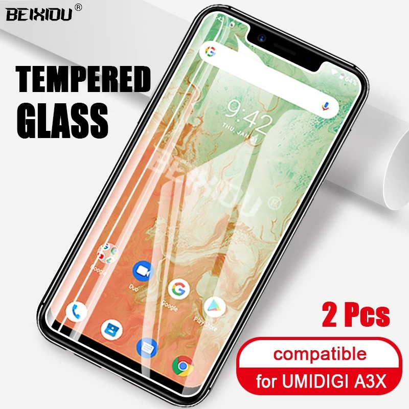 2 шт Полное закаленное стекло для UMIDIGI A3X защита экрана 2.5D 9h закаленное стекло для UMIDIGI A3X защитная пленка