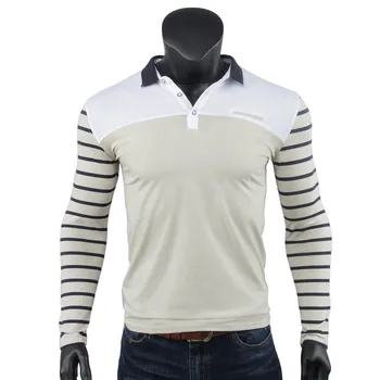 

Patchwork Striped Polo Shirt Men Casual Long Sleeve Autumn Winter Polos Shirts Slim Fit Cotton Polos Para Hombre