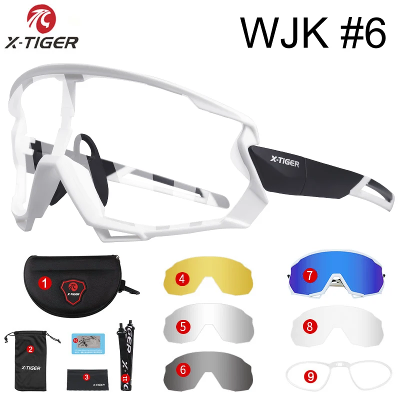 X-TIGER, поляризованные и Фотохромные велосипедные очки, очки для велоспорта, очки для велоспорта, спортивные, MTB, велосипедные солнцезащитные очки, велосипедные очки - Цвет: Colors 6