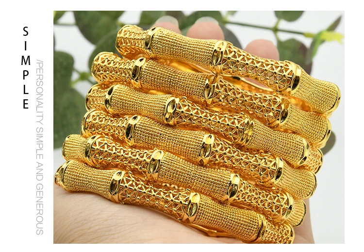 Elegant Dubai Gold Color Bangles for Weddings