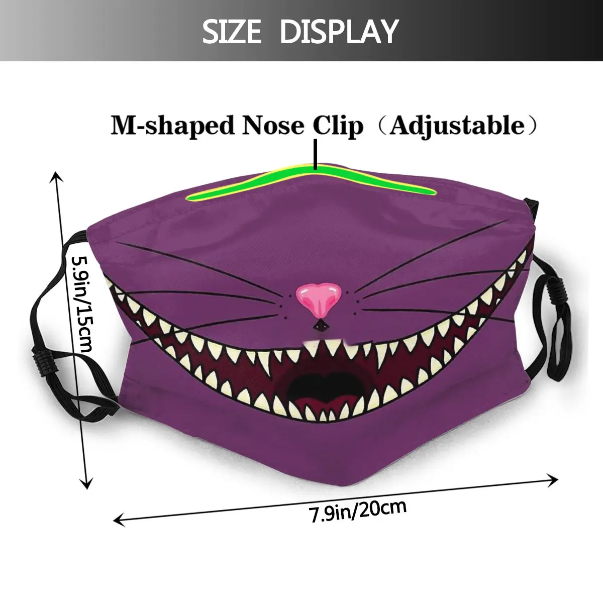 Cheshire Smile Washable Mouth Mask Cheshire Cat Alice's Adventure in Wonderland Reusable Face Filters Anti Haze