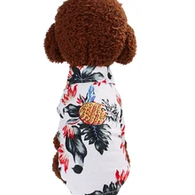 Товары для домашних животных весна и лето Гавайские печати хлопок и лен Рубашка Маленький и средний Тедди Шиба ину одежда для домашних животных