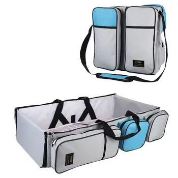 

3 in 1 Mummy Tote Shoulder Folding Baby Bed Portable Nappy Diaper Bag