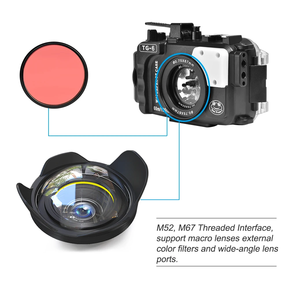 60M Underwater Diving Waterproof Camera case For