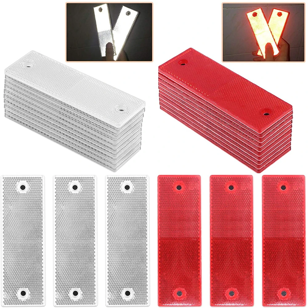 

20Pcs Reflective Tape Waterproof Self-adhesive Reflector Conspicuity Safety Caution Warning Sticker for Truck Trailer Pickup