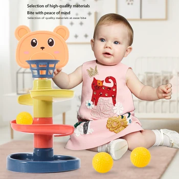 Z3 Baby Toys Rolling Ball Pile Tower Early Educational Toy For Babies Rotating Track Educational Baby Gift Stacking Toy Children 1