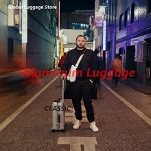 Алюминиевый Чехол для чемодана 20 "26" 30 ", роскошный брендовый чехол для чемодана на колесах, Классическая оранжевая ручка Алюминиевый Чехол для чемодана 20 "26" 30 ", роскошный брендовый чехол для чемодана на колесах, Классическая оранжевая ручка