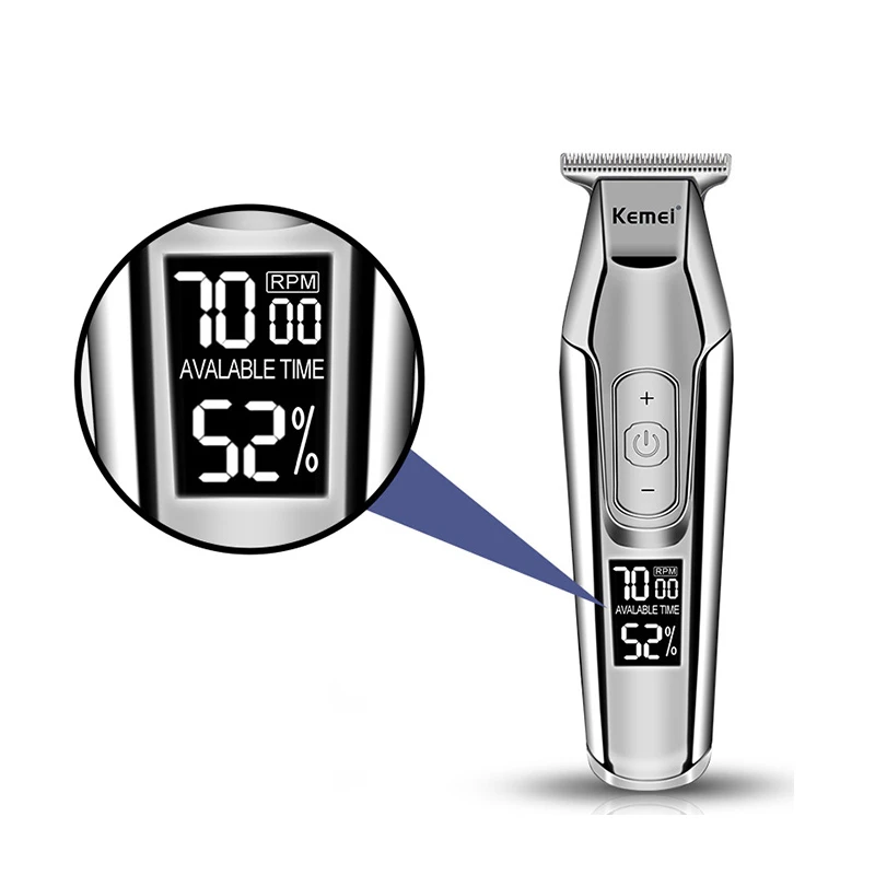 KEMEI KM-5027 Беспроводная Машинка для стрижки волос триммер для бороды электрическая машинка для стрижки волос с ЖК-дисплеем набор для ухода за волосами для семьи