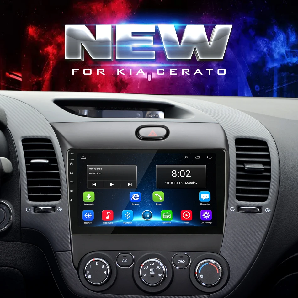 Perfect Android 8.1 2 Din Car Radio Multimedia Video Player Navigation GPS for KIA K3 CERATO FORTE 2013-2017 3 YD Tuner Stereo Head Unit 3