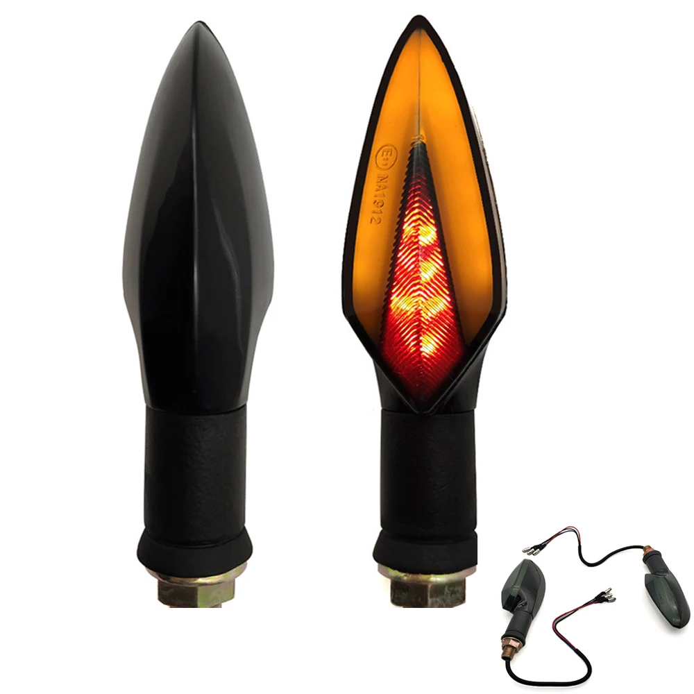 

LED Motorcycle Turn Signals Light Tail Lights Motor Accessories Yellow Red Lamp For Kawasaki Ninja 400R KX65 KX85 KX125 KX250