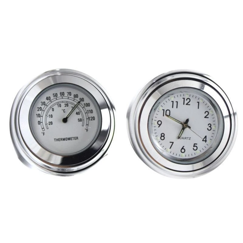 

2-25mm Motorcycle Handlebar Clock Handle Timetable Thermometer for Mountain Bike Electric Car Harley Motorcycle Modified Parts