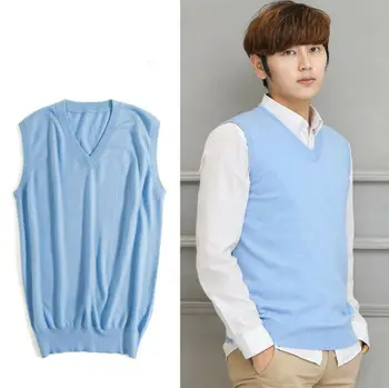 

Men's Cashmere Blend Loose Pullover V Neck Knitting Sweaters Jumpers Vest Tops Fashion Solid Trend