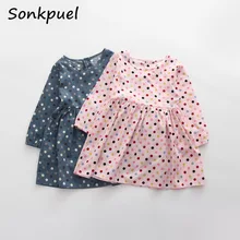 Г. Осеннее платье для девочек хлопковые детские платья с длинными рукавами детские платья в горошек для девочек, модная одежда для девочек