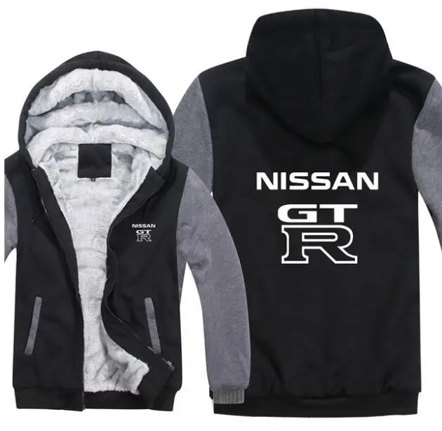 Синий Мужская мода Nissan Car Hoodie Свободная куртка с капюшоном на молнии Спортивная куртка Nissan с длинным рукавом плотное пальто - Цвет: Синий
