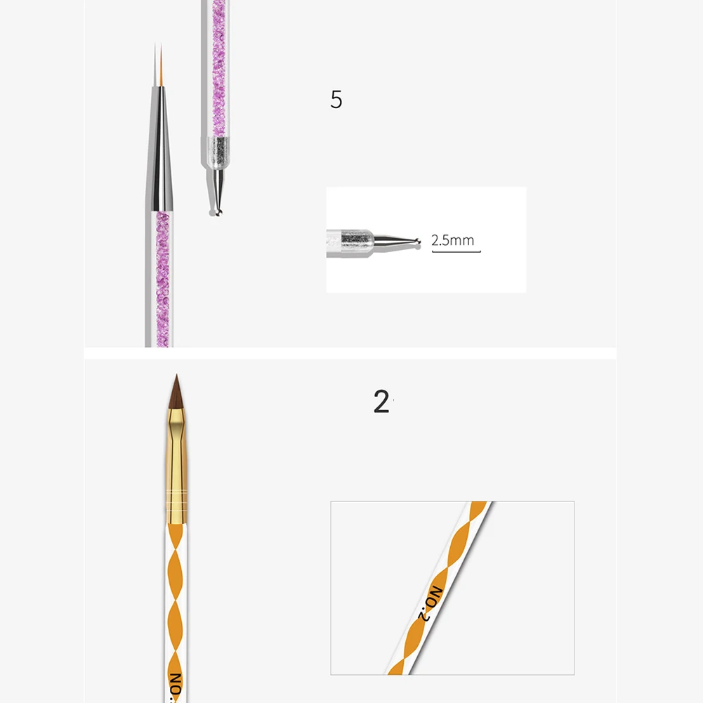 Caneta de Desenho para Casa Salão de Beleza Escova da Arte do Unha Conjunto com Cristais Pintura do Cabelo Portátil Forro Náilon uv Gel Pontilhar Dicas Construtor 10 Pçs 15 10 pçs caneta de desenho para casa