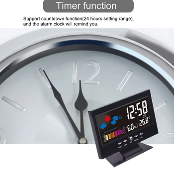 

New Snooze Function Led Alarm Clock Sound Control Electronic Clock Backlight LCD Digital Clock with DateTemperature Display