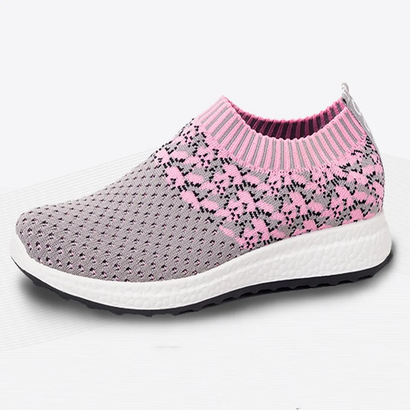 

2020 Women Vulcanized Female Loafer Women's Mesh Breathable Shoes Ladies Comfortable Slip On Woman New Platform Flat Plus Size