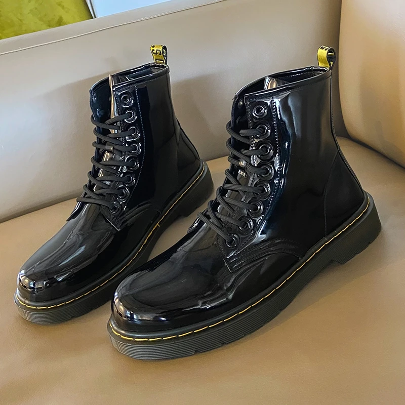 Womens Boots Leather Walking Shoes Couple Waterproof Ankle Boots High Top Men Fashion Comfortable Martin Boots|Walking Shoes| - AliExpress