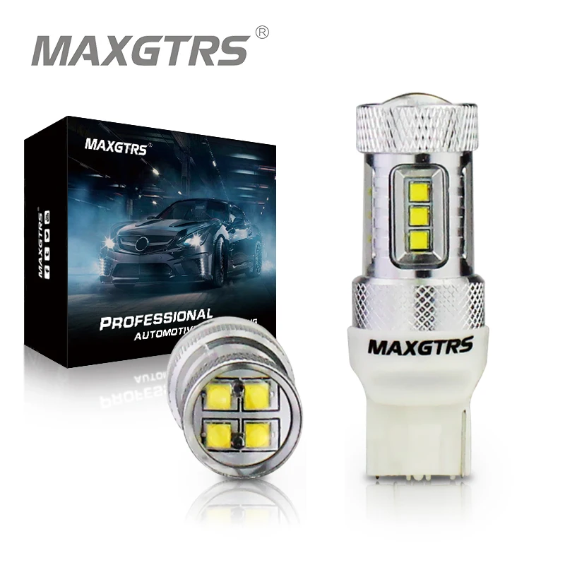 

2x 30W 50W 80W XBD Chip T20 7440 W21W LED Bulbs For Car Reverse Lights Signal Backup DRL Lights DC12V 24V White/Red/Amber