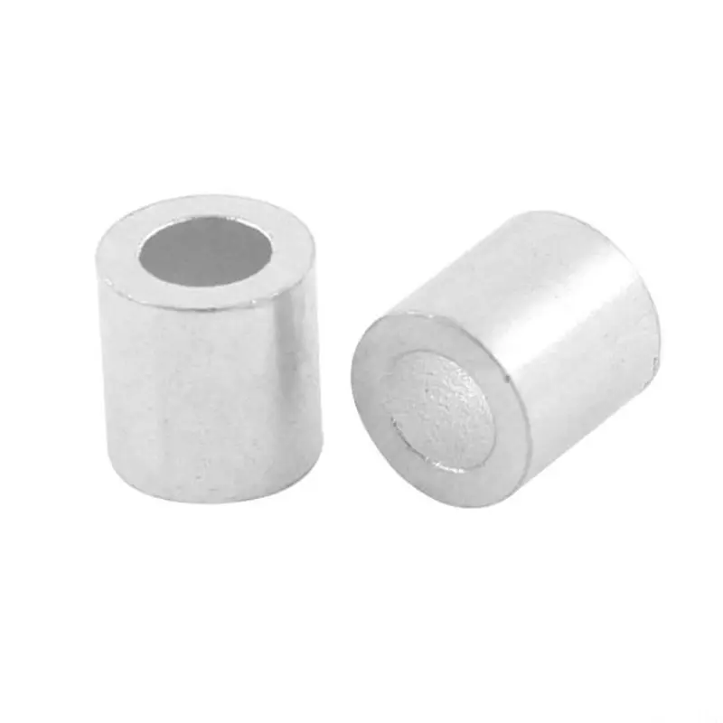 

Hot Sale Aluminum alloy Cable Stops Sleeves 30pcs for 1/8 Inch Wire Rope Swage Clip