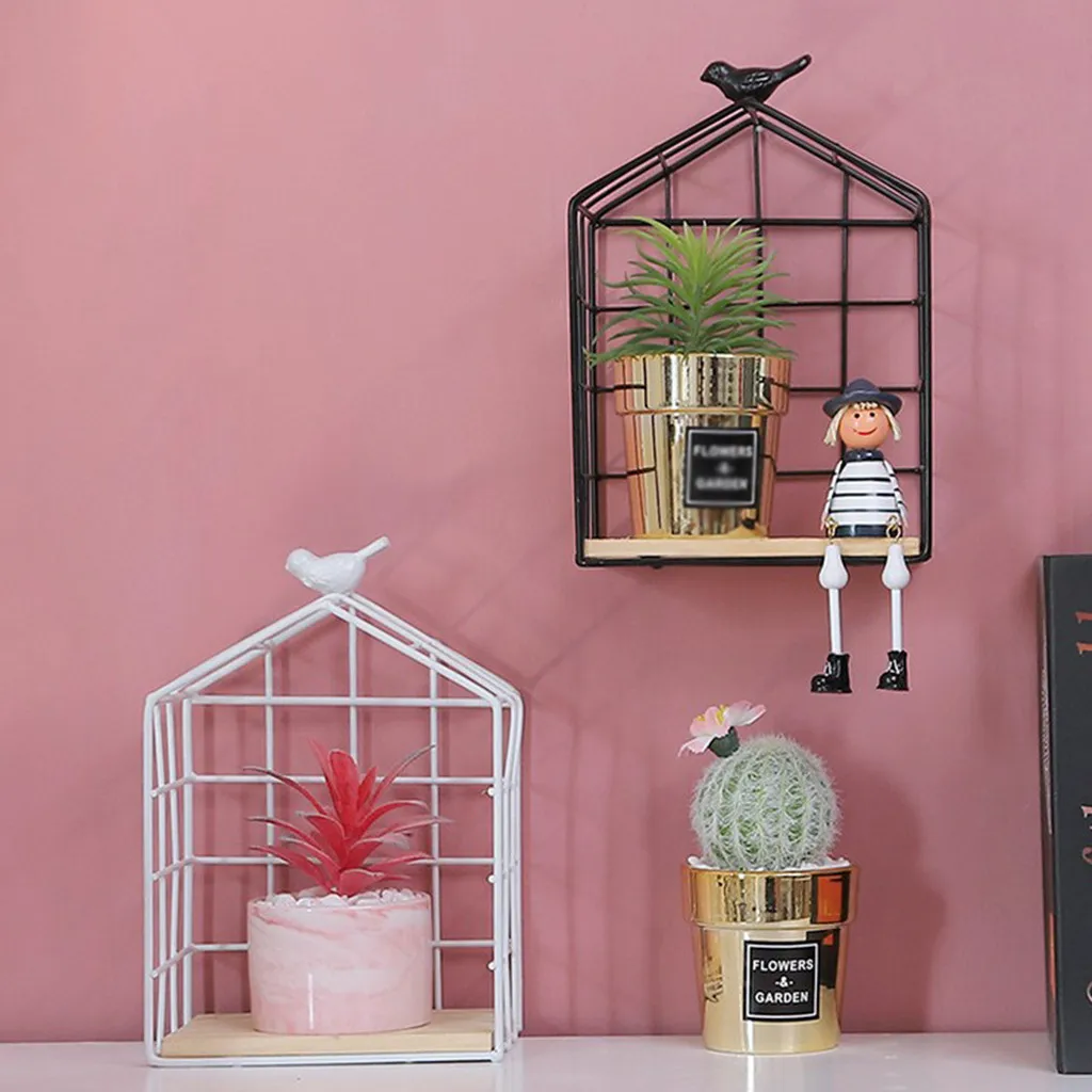 Скандинавский стиль кованого железа арт деревянная полка настенный дисплей