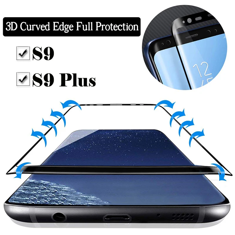 Защитное стекло для samsung galaxy s9 plus, защитное стекло на cam S9Plus 9S 9Plus 9splus 3D, Защитная пленка для экрана из закаленного стекла