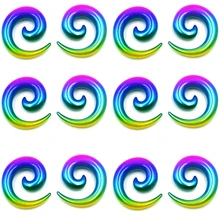 1 пара акриловых модных узоров с принтом, спиральные конусные ювелирные изделия для пирсинга, носилки, вихревые серьги, спиральные расширители для пирсинга