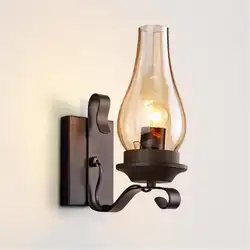 Настенный светильник в стиле ретро, прикроватный стеклянный светильник для спальни, гостиной, коридора, коридора, украшения, домашний