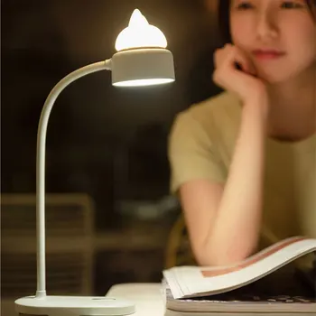 

Cute Cat Design LED Desk Lamp USB Charging Folding Clip Light 3 Gear Adjustable Cat Reading Night Light