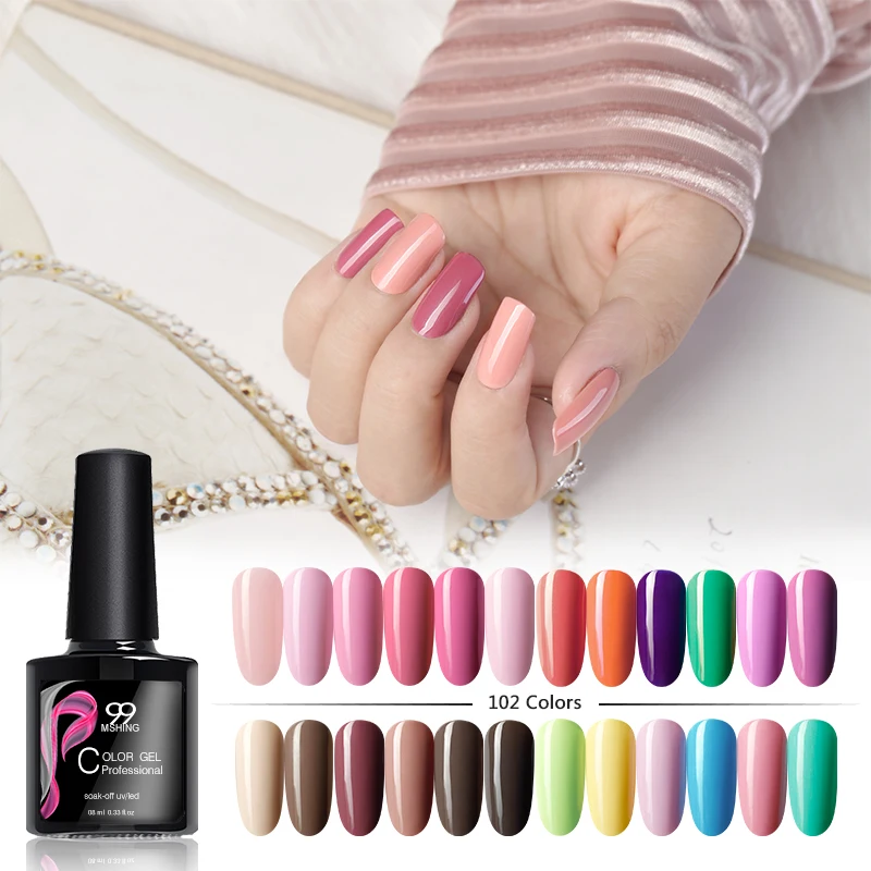 Mshing99 UV Gel Polish 102 Colors Hot Manicure Nail Art Salon Varnish Design Soak off Enamel LED Lacquer |
