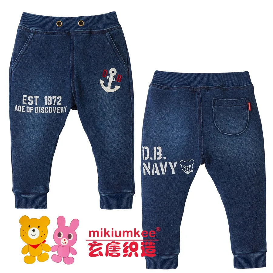 

Mikiumkee2019 New Style Autumn Children Baby Cotton Washing Knitted Cowboy Sports Boat Anchor Trousers