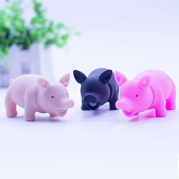 

9*6 CM Vent Toys Cartoon Animal shaped Pet Toy Adorkable PVC Mini Pig Sound Pig Toy Pet Dogs Supplies 1Pcs