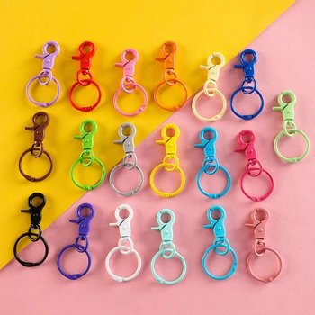 

13 Candy Colors Spray Paint Metal Lobster Clasps Colorful Key Rings Connectors For Cute Keychain Jewelry Making DIY Key Chain