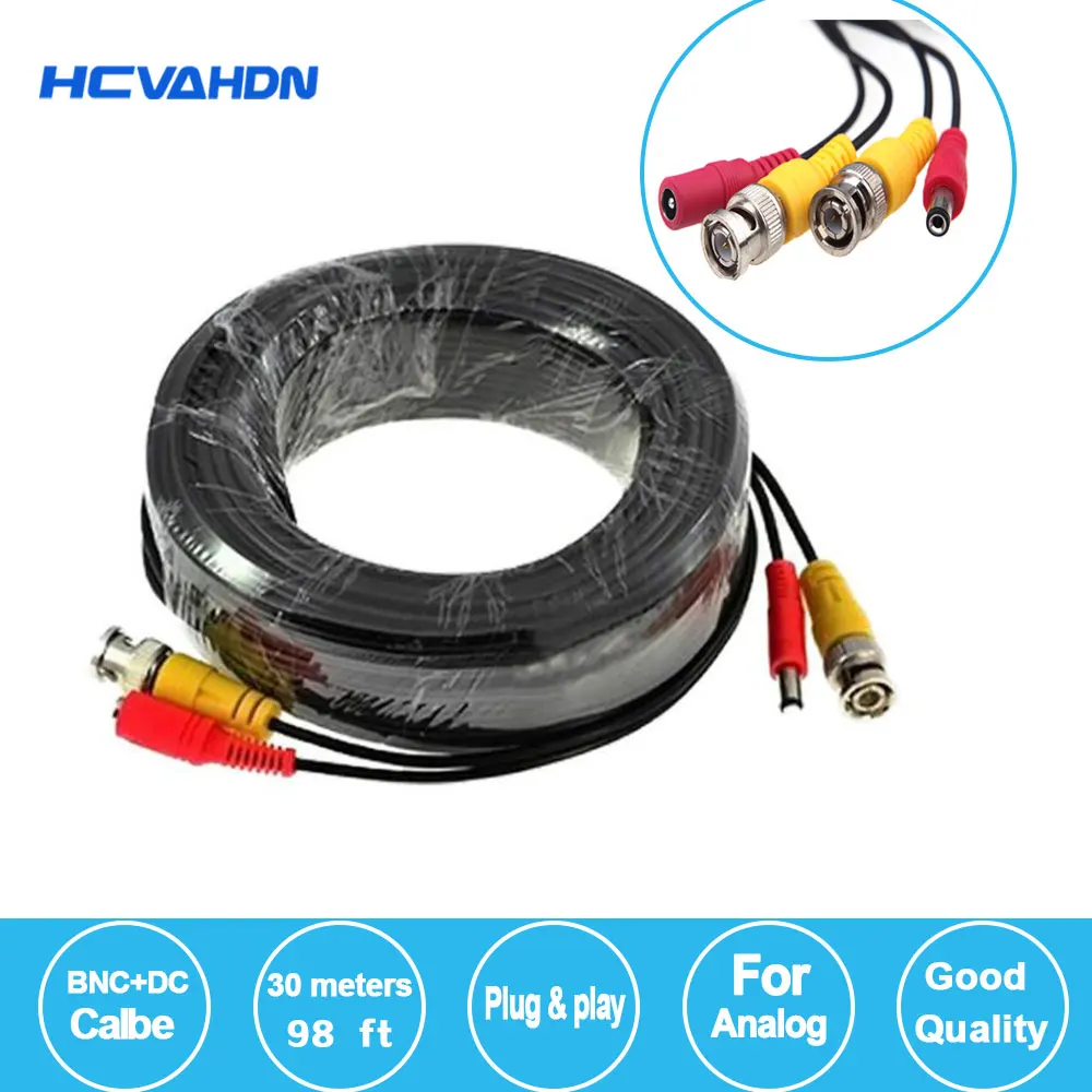 100ft Cctv Cable 30m Bnc Video Power Coaxial Cable Bnc Video Output