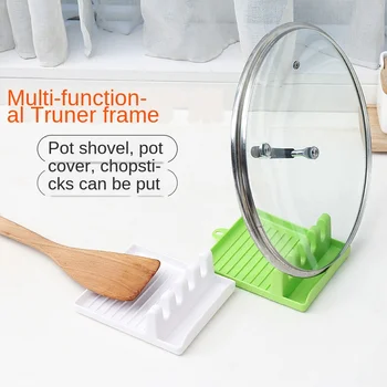 

Kitchen Spoon Mat Spatula Rack Pot Cover Rack Multifunctional Kitchen Storage Rack Plastic Rack And Anti-skid Pad