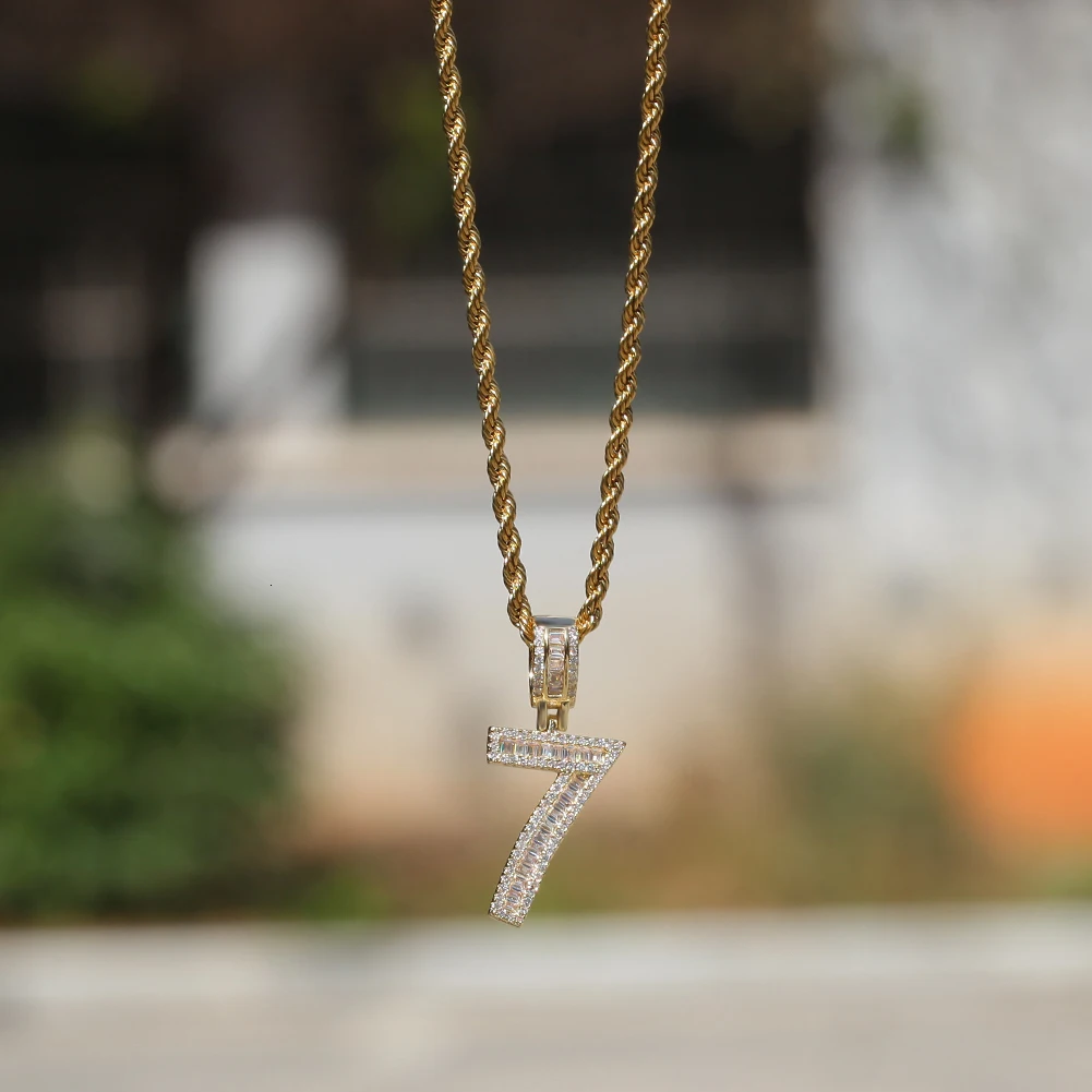 UWIN ожерелье-цепочка с кулоном и цифрами багета/кубинская цепочка для мужчин и женщин с кубическим цирконием, ювелирные изделия в стиле хип-хоп