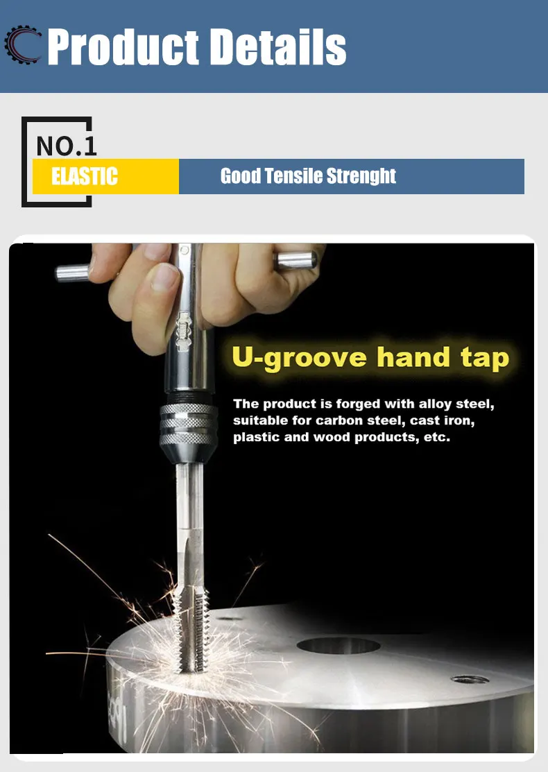 Tap Wrench  Set ScrewT-shaped Wrench Threading Tapping Hand Tool Kit