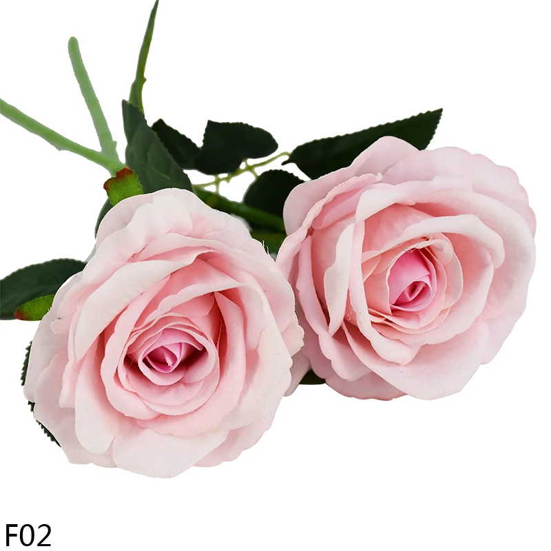 F02 pink 2/3/5 шт Красный искусственный цветок розы Букет роз из шелка, украшение из искусственных цветов для дома Декоративные Свадебная вечеринка украшения в форме цветка на День святого Валентина - Цвет: F02 pink