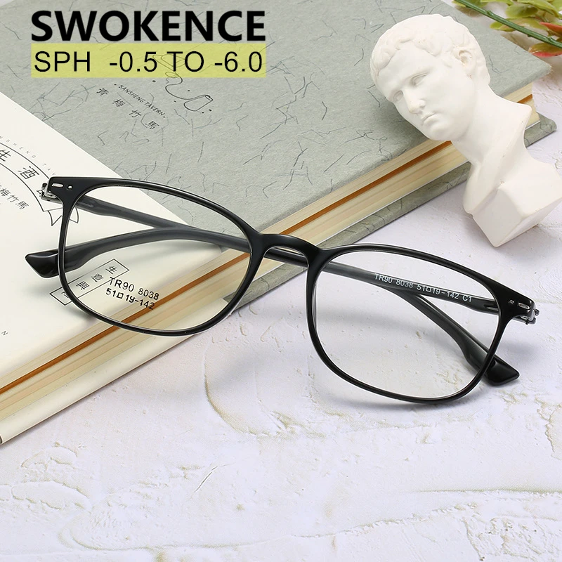 SWOKENCE SPH-0,5 до-6,0 TR90 оправа очки по рецепту для близорукости для женщин и мужчин очки по рецепту для близоруких F121