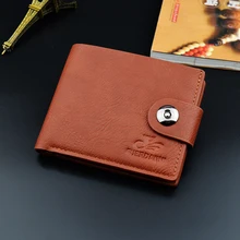 

Men's Wallet Short Style Youth Magnetic Buckle Horizontal Style Fashion Casual Lychee Pattern Soft Wallet Korean Wallet