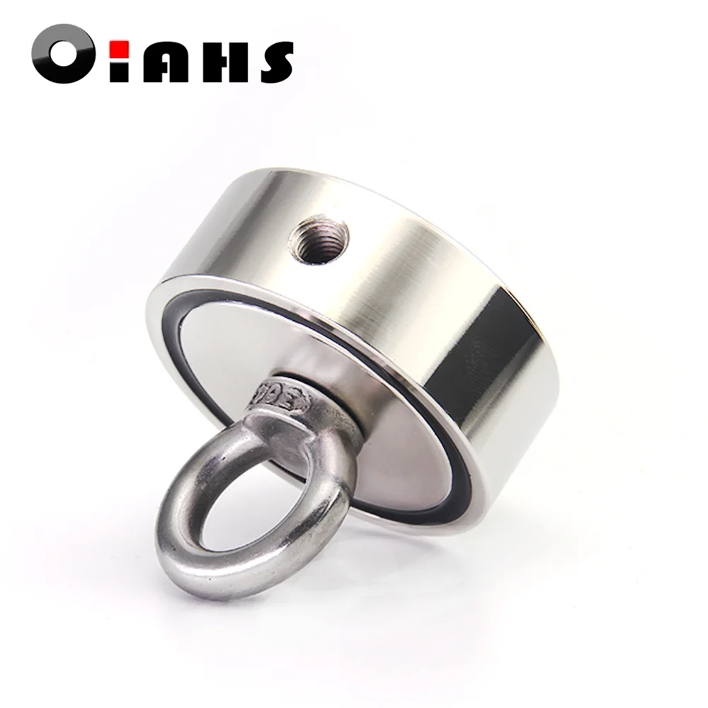 D48-D75Mm Forte Magnete Al Neodimio Doppio Lato Ricerca Magnete Gancio Super Potenza Salvataggio Pesca Magnetica Stell Portabicchieri