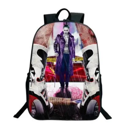 photo color Suicide Squad Harley Quinn Backpack For Teenagers Boys Girls School Bags Sans Student Travel Bag Shoulder Backpacks - Цвет: photo color