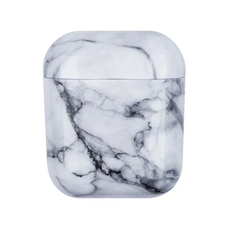 AirPods чехол Универсальный PC мрамор беспроводной наушники защитный корпус для Airpods 1/2