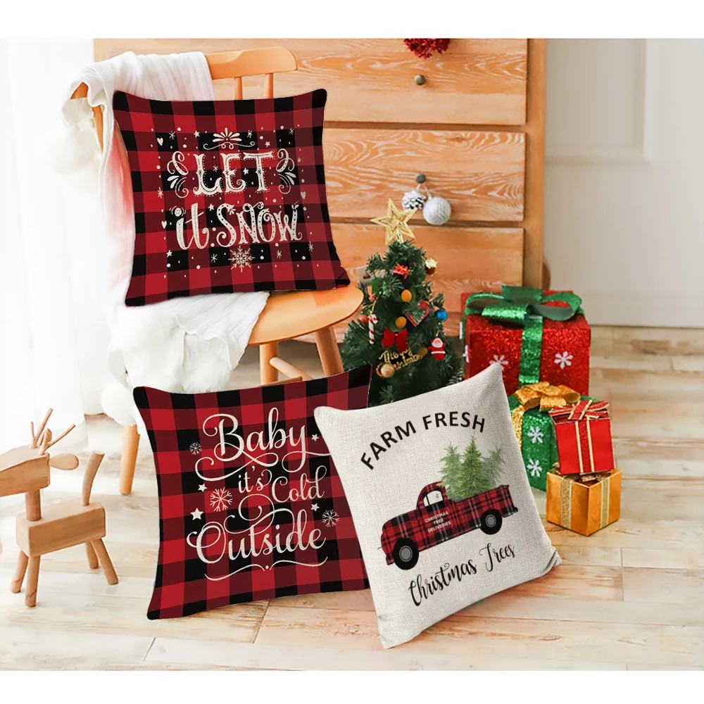 Christmas pillowcases, household items European linen pillows, 4