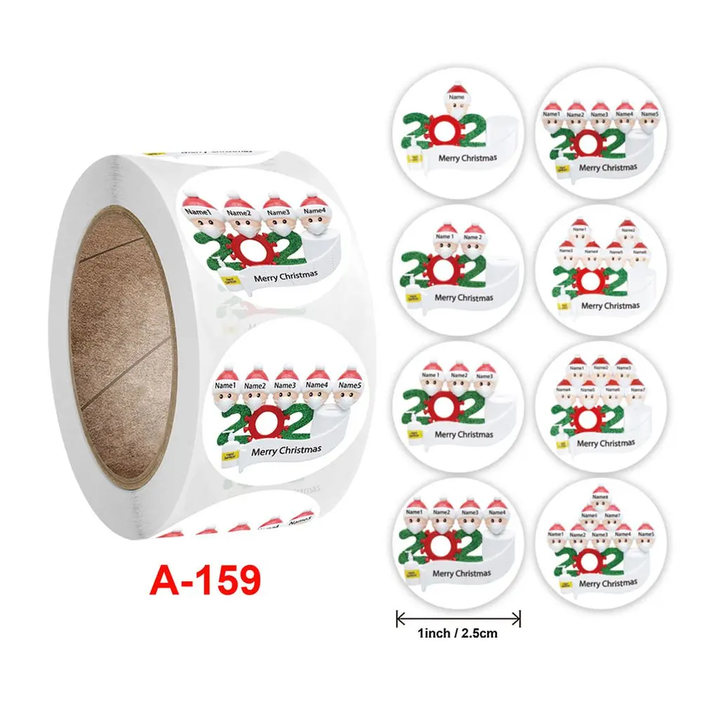 

Novel and Funny Face Mask Snowman Toilet Paper Merry Christmas Survivor Stickers 1" 500pcs Xmas Wishes Greeting Card Gift Decor